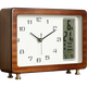 Hanshi (Hense) solid wood table clock creative desktop clock perpetual calendar table clock placement home quartz clock HD76 small quartz