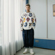 Wayne Xavier WayNexzavier plus Fett und größere trendige große Rundkragen-Mischungskontrastverdickte Pullover Männer 6630 Weißer XL (170jin [Jin entspricht 0,5 kg] -190jin [Jin gleich 0,5 kg]))
