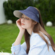 ELLE sun protection hat women's sun hat empty top sun hat spring and autumn UV protection double-sided navy blue