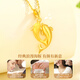 China Gold (CHINA GOLD) Dolphin Love Gold Necklace for Women New Pure Gold Pendant Birthday Gift for Girlfriend and Wife Wedding Anniversary Jingsuda Pure Gold For the Rest of My Life With You Pendant-Pure Gold Chain