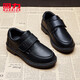Huili Kinderschuhe Kinder Lederschuhe 2025 Frühlings- und Herbst neue Jungen Schwarze British Style Casual Schuhe Schüler der Mittelschule Kinderschuhe Schwarz 0053 32 Innere Länge ist ungefähr 20,9 cm