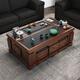 Yuzao Kung Fu coffee table simple fire stone solid wood tea table home coffee table table automatic water supply office tea table 1.3 meters
