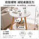 Quanpinwu Small Round Table Tea House for Living Room Simple Sofa Side Table Nordic Bedroom Bedside Table Mini Balcony Small Table [Recommended] Double-layer Warm White 40*40*50 Thickened Table Legs Increased Load-bearing