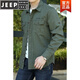 JEEP SPIRITPIRIT长袖衬衫男士春秋休闲纯棉大码宽松衬衣青年上衣薄款外套男 加绒卡其色1389 S 均码