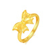 BXE Gold 9999 Bow Ring Fugitive Princess Live Ring Holiday Gift for Girlfriend or Wife Gold Bow Ring 1.56g