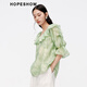 Das gleiche Verschüttungs-gedruckte Design-Chiffon-Shirt in Hongshe Einkaufszentrum 2024 New Damen Ruffle One-Shoulder Top Jiangnan Yanyu 687 m