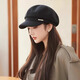 Shenggeer Hat Women's Spring and Autumn Korean Style Fashion Versatile Octagonal Beret Showing Face Small Retro Painter Hat British Peaked Cap Brown