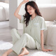 Modal 2025 Neue Pyjamas für Frauen im Sommer mit Brustpolster integrierter Baumwoll-Kurzärärmelen Frühlings- und Sommer-Dünnhaus-Kleidungsstück LSF-693 Tender Green L (165) empfohlenes Gewicht 105-125jin [Jin gleich 0,5 kg]