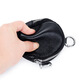 Billetera de monedas de cuero de cuero de Sharelove Bolsa redonda de almacenamiento redonda de mini mini bolsillo de monedas de alumno portátil colgante colgante creativo de vaca negro negro