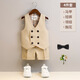 Bubble orange (BUBBLE ORANGE) children's dress summer short-sleeved boy suit suit vest handsome little boy's first birthday flower girl performance suit 5-piece set (shirt + horse short chest collar) size 130 (recommended weight 50-56 Jin [Jin equals 0.5 kg])