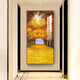 Mudianxing light luxury modern entrance entrance entrance entrance decoration painting at the end of the corridor, Golden Avenue hanging paintings, high-end sense of entrance entrance entrance entrance corridor mural 15686-2 90*180cm pearl black frame crystal porcelain inlaid diamonds