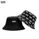 Kenmo (KENMO) double-sided fisherman hat men ins trendy brand hip-hop women versatile sun protection summer sun hat black large size