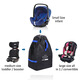 Jingmengyuan Kindersicherheit Sitzwagen für Lagerbeutel Staubdichte Beutel Bündel Tasche Extra Dicke Polyester Stoff schwarz und blau 45*45*85