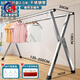 Stainless steel double pole clothes drying rack floor-standing folding retractable mobile indoor hanging clothes drying rack balcony cooling quilt rack stainless steel thickened double pole 2.0 meters + 2 piece set
