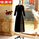 
Hengyuanxiang Golden Velvet Odai Mother's Mother's Apparel Improved Cheongsam 2024 New Women's Chinese Retro Daily Slim Dress Spring and Autumn Z1048 Wine Red XL