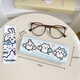 Little Kaninchenkätzchen-Brille Box tragbar für Frauenmagnetsaug geschlossene Augenbox Anti-Druck und Fall Student Cute Storage Box Magnetic Saug Gläses Box Neues Modell (Jii auf Blau)