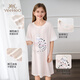 British children's nightgown girls summer cotton soft breathable moisture-absorbing and sweating high elastic breathable pajamas home clothing set Meow Star Coco [Cotton Ammonia] 140
