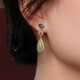 Tongrubi Chinese retro style Hetian jade earrings earrings enamel painted Chinese earrings cheongsam tassels golden CP695-Bird-Bird Earrings