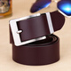
VGXOUE titanium alloy belt men's genuine leather casual pin buckle layer cowhide belt men's simple middle-aged and young trousers belt trendy titanium buckle 9227 deep coffee (bandwidth 3.3cm) 100cm