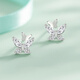 Lao Fengxiang S999 Pure Silver Butterfly Earrings for Women Fashionable and High-end Wedding Anniversary Gift for Girlfriend and Wife’s Birthday Pure Silver Double Butterfly Earrings