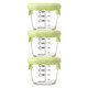 Lock Lock (LOCK/LOCK) baby food box baby heat-resistant glass food bowl children can steam and cook frozen fresh-keeping box grass green 230ML*3