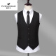 Fuguiniao Spring New Style Suit Vest Men's Korean Style Slim Business Casual Professional Formal Suit Vest Vest Black Four Buttons 175/L
