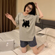 Jaetinwsinn2025 Neues reines Baumwollpyjama für Frauen im Sommer kurzärmelig dünne Sommerstudentin Cartoon Cotton Home Clothing Zweiteiler C719#[100% Baumwolle] L [155-165 cm 100-120jin [Jin gleich 0,5 kg]]