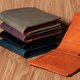 Hanatora Japanischer Stil Blume Tiger Herren Brieftasche Business Casual Leder kurzer horizontaler Stil Ultra-dünner Aufbewahrungskarte Münz Brieftasche Geschenk Grün + Orange