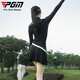 PGM Golf Clothing Women's Shoulder Breathable Top T-shirt Stand Collar Long Sleeve Autumn Sports Clothing YF692-Black [Top] L