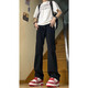 
Jian Xingheng American retro jeans men's spring and autumn new straight slim fit micro-flare high street vibe pants men's casual trousers DDD-686 retro blue 3XL 160-180Jin [Jin equals 0.5 kg]