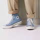 匡威（Converse）高帮帆布鞋CHUCK 70 HI男女鞋透气运动鞋A04584C 水洗蓝色 38