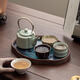 Ahri's Love Travel Tea Set Complete Set Souvenirs Business Gifts Husband Father Birthday Gift Men's Dad Teacher Five Famous Kilns One Pot Four Cups Travel Bag with Tea Tray Housewarming Gift Practical High-end Retirement and Veterans Souvenirs