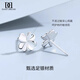 DAISY DREAM999 pure silver four-leaf clover earrings for women light luxury niche ear pierced earrings 2025 new birthday gift ear jewelry four-leaf clover earrings 999 pure silver
