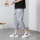
Scarecrow (MEXICAN) shorts men's summer new product ice silk cropped trousers lace-up printed straight loose versatile pants men's simple men's pants 671-KA25 gray L