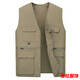 Mouth-turning spring and autumn dad wear outdoor multi-pocket vest breathable middle-aged and elderly vest waistcoat men's fishing photography vest men black size 2/style medium size weight 120-150