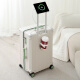 
DULA suitcase high-value multi-functional with cup holder USB trolley suitcase password box cool white and green 20 inches