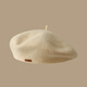 LeCali beret women's autumn and winter retro imitation woolen solid color hat with face, versatile painter's hat, Japanese pumpkin hat, apricot