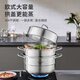 Joyoung 304 stainless steel steamer household pot steamer large capacity soup pot steamed bun steamed bun pot gas induction cooker CZ504 2 layers 30cm