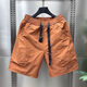 Lingkaqi Summer Men's Pocket Zipper Working Shorts Men's 2024 All-match Loose Quick Dry Sports and Leisure Five-Pin Beach Pants Black 23 Surface Zipper - Nylon Fabric 2XL Recommended 140-160Jin [Jin equals 0.5 kg]
