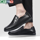 Zapatos de cuero de cartelo para hombres versátiles de cuero de una pie