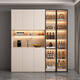 
OPPEIN solid wood side cabinet high cabinet modern simple wall integrated dining storage cabinet living room wine cabinet entrance cabinet can be customized style 12240*40*220 solid wood ecological board
