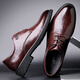 
CARTELO men's leather shoes business breathable cowhide formal shoes workplace office low top leather shoes men 9274 dark brown 44