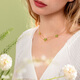 LOLA ROSE Rose Ivy Three-leaf Necklace Women's Clavicle Chain Women's Birthday Gift Holiday Gift for Girlfriend LR50068-Malachite
