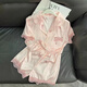Gtyuwvg Pajamas de manga corta de verano para mujeres Celebridades de Internet de alto valor puro y lindos 2025 Conjunto de ropa casera nueva YX-9214 L 98-115Jin [Jin equivale a 0.5 kg]