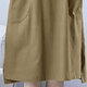 Zimu-Baumwoll- und Leinenherbst-Kleidung für Frauen, literarisches und lässiges Polokragen mit mittlerer Länge mit langen Ärmeln locker schlanker Rock 9859 Khaki M (Empfohlen 95-115jin [Jin entspricht 0,5 kg]))