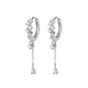 Lipan s999 sterling silver sparkling diamond drop earrings for women new earrings tassel earrings cold trend earrings Christmas gift 999 sterling silver earrings exquisite gift box + pair