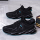 2025 Nouvelles chaussures décontractées Chaussures minces respirantes pour hommes Chaussures en maille à la mode masculines Chaussures de sport chaussures de lame chaussures noir et bleu 41