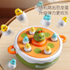 Dr. Baoqi Little Electric Dinosaur Bounces und magnetisches Fischereispielzeug Baby Frühes Bildungsausbildung Eltern-Kind Interaktives Spiel Spiel Disk vier-in-eins-Ballempfang Turntable Fishing Dinosaurier Batterie [mit gewöhnlicher Batterie]