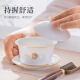 SARTILL Jingdezhen high white porcelain handmade three-cup covered bowl tea cup single thin body ceramic kung fu tea set high white porcelain horseshoe style +++ covered bowl + 2 cups gift box 0ml 0 pieces