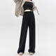 Miduli maternity wide-leg pants for outer wear autumn and winter loose casual pants straight-leg glutinous rice pants drawstring trousers black L
